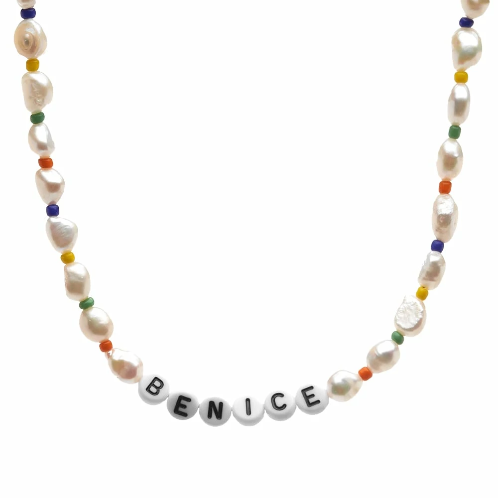 Sporty & Rich Be Nice Pearl & Bead Necklace