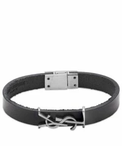 Saint Laurent YSL Logo Single Wrap Bracelet
