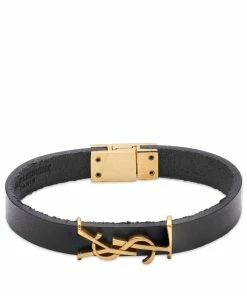 Saint Laurent YSL Logo Single Wrap Bracelet