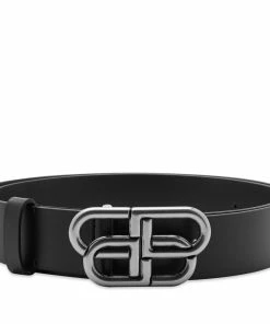 Balenciaga BB Buckle Leather Belt
