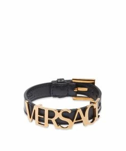 Versace Text Logo Belt Bracelet