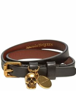 Alexander McQueen Double Wrap Skull Bracelet
