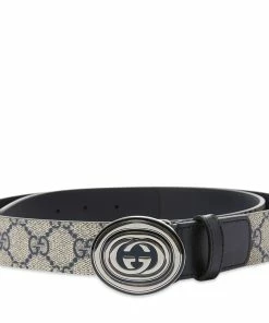 Gucci GG Supreme Oval Buckle Belt