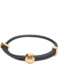 Versace Medusa Band Leather Bracelet