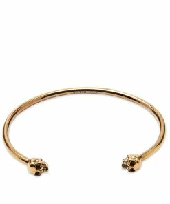 Alexander McQueen Thin Twin Skull Bracelet
