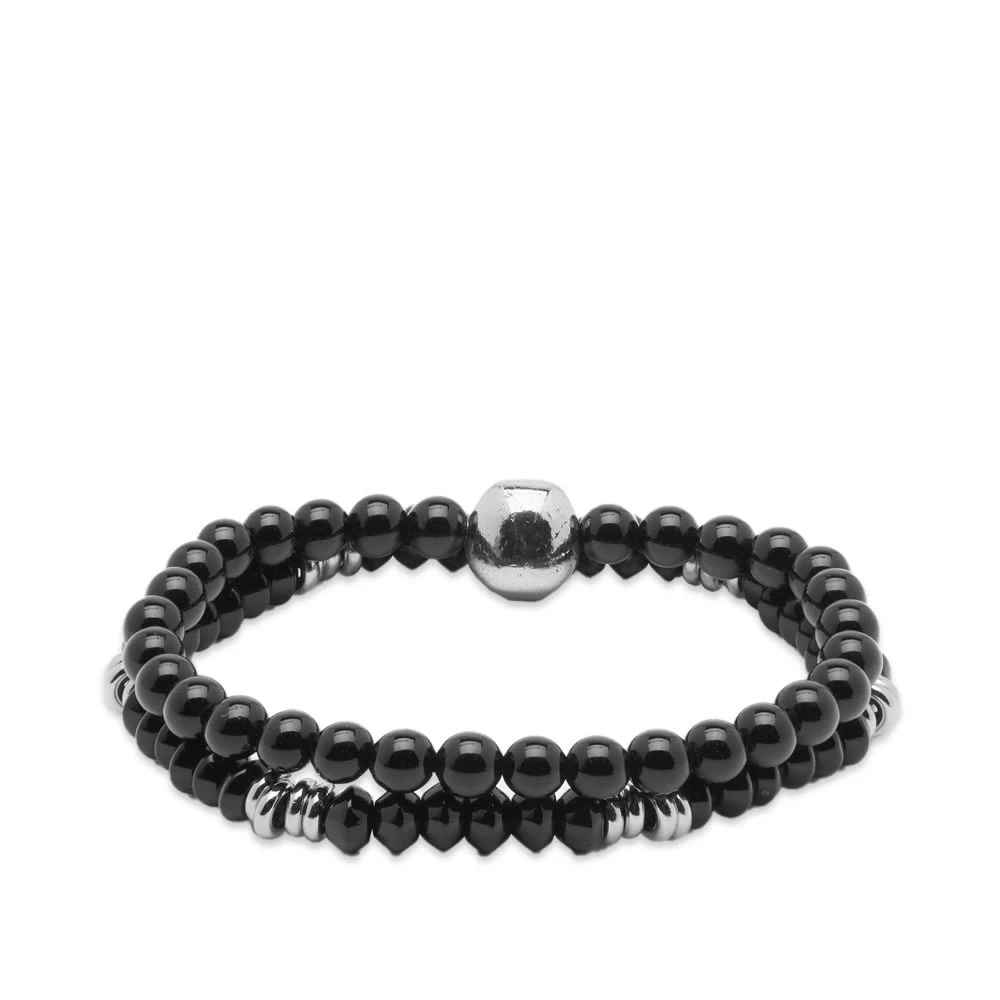 Alexander McQueen Beaded Double Wrap Skull Bracelet - Image 2