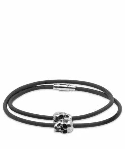 Alexander McQueen Double Wrap Skull Bracelet