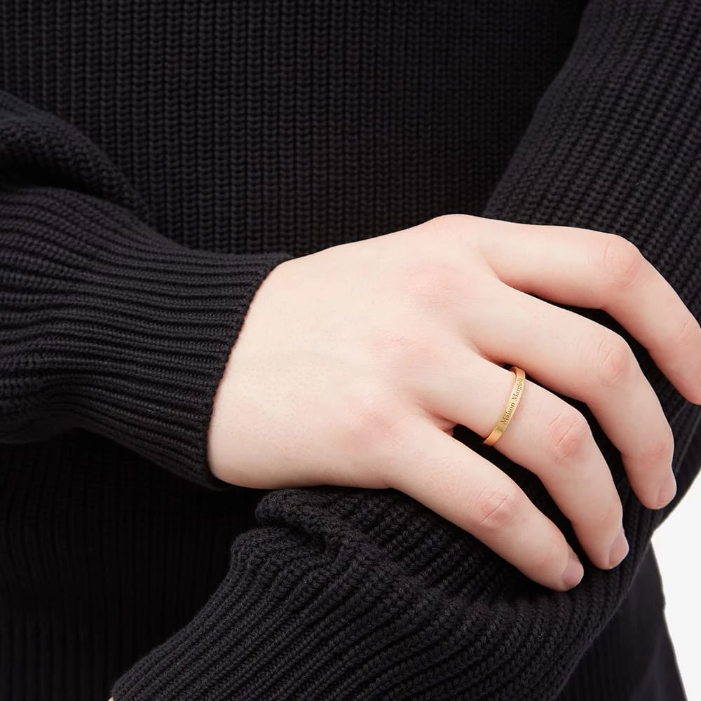 Maison Margiela Text Logo Slim Band Ring - Image 4