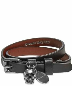 Alexander McQueen Double Wrap Skull Bracelet