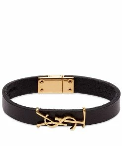 Saint Laurent Ysl Leather Bracelet
