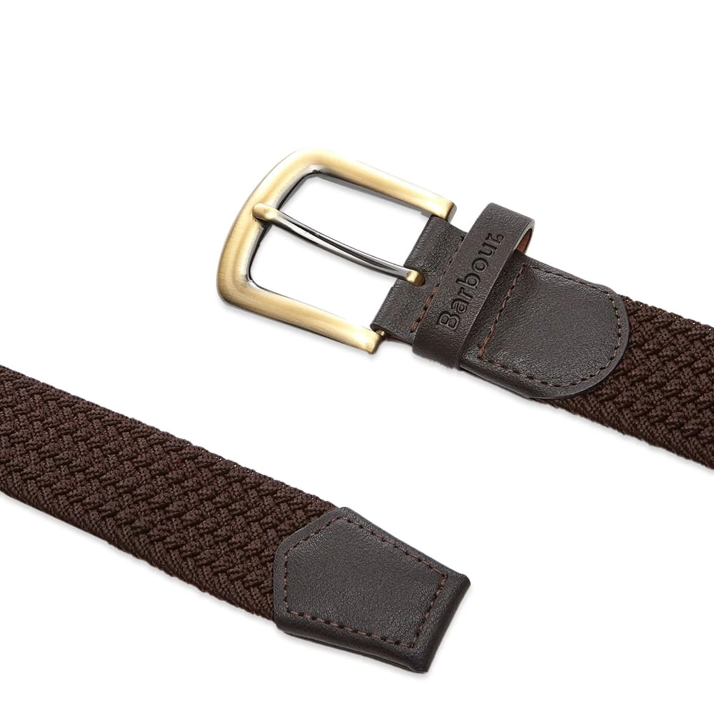 Barbour Stretch Webbing Leather Belt - Image 2
